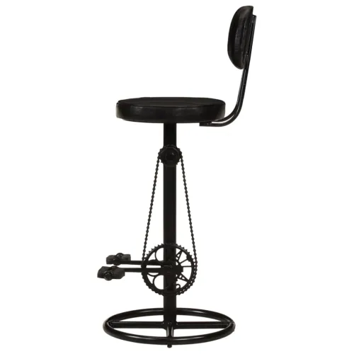 Barski stolci od prave kozje kože 2 kom crni - Crna 44 x 44 x 109 cm Cijena