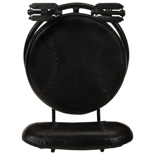 Barski stolci od prave kozje kože 2 kom crni - Crna 44 x 44 x 109 cm Cijena