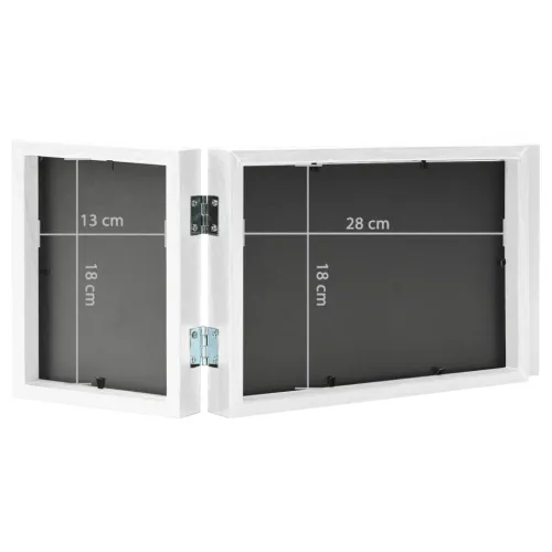 Trodijelni okvir za fotografije bijeli 28x18 cm + 2x (13x18 cm) - Bijela 28 x 18 cm Cijena