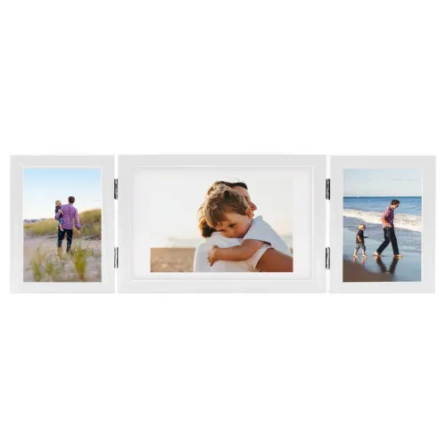 Trodijelni okvir za fotografije bijeli 28x18 cm + 2x (13x18 cm) - Bijela 28 x 18 cm Cijena