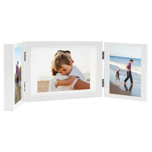 Trodijelni okvir za fotografije bijeli 28x18 cm + 2x (13x18 cm) - Bijela 28 x 18 cm Cijena