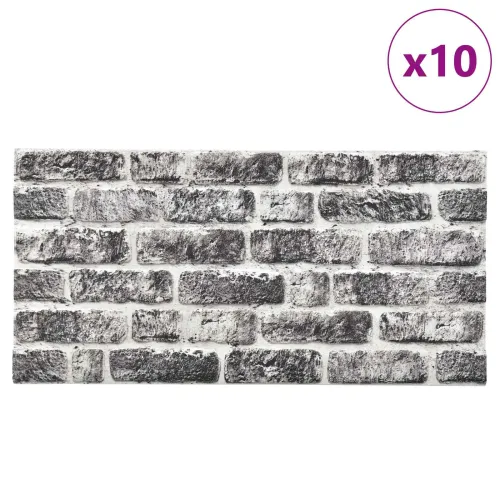 Zidne panele 10 kom. 100 x 50 cm Tamno siva i bijela EPS pjena - tamnosiva i bijela Cijena