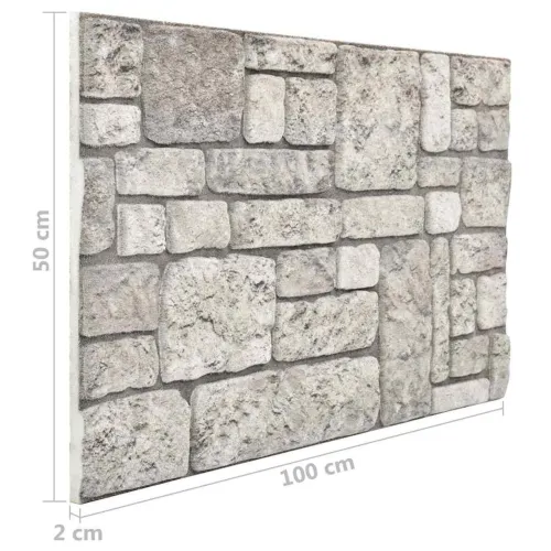 Zidne panele 10 kom. 100 x 50 cm Siva EPS pjena - Siva Cijena