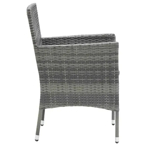 Vrtna garnitura - 7-dijelni vrtni blagovaonski set od poliratana s jastucima sivi - Siva Dužina stola 190 cm 6 Cijena