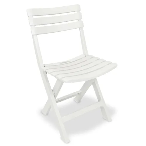 3-dijelni sklopivi bistro set plastični bijeli - Bijela Cijena