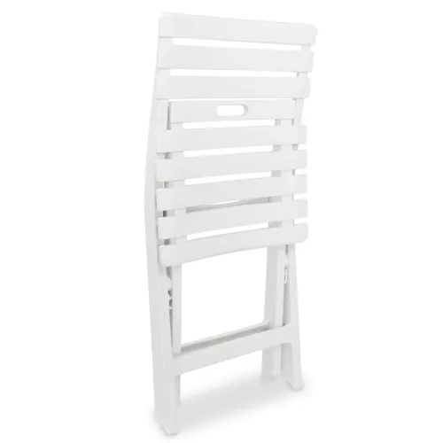 3-dijelni sklopivi bistro set plastični bijeli - Bijela Cijena