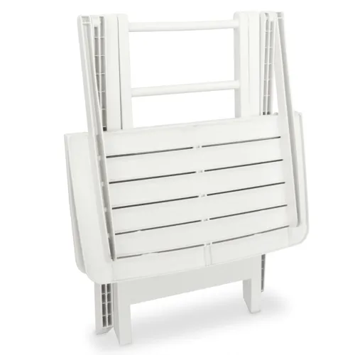 3-dijelni sklopivi bistro set plastični bijeli - Bijela Cijena
