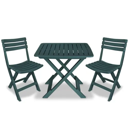 3-dijelni sklopivi bistro set plastični zeleni - Zelena 3 Cijena
