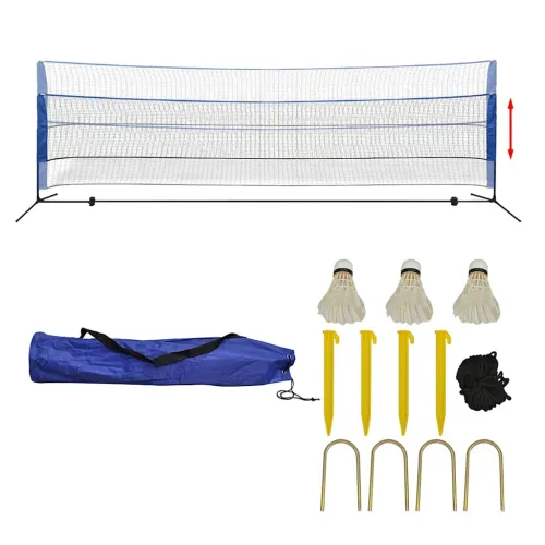 Set za Badminton s Mrežom i Lopticama 500x155 cm - 500 cm Cijena