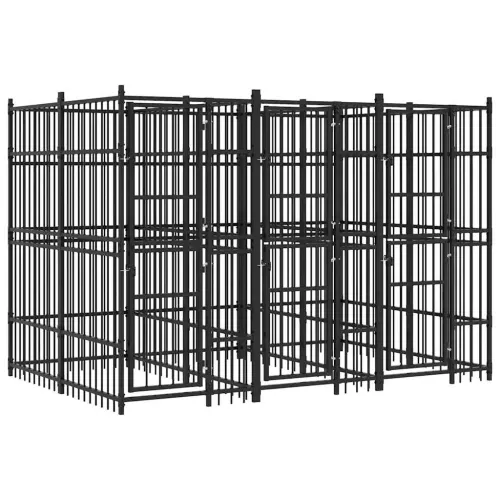 Vanjski kavez za pse čelični 7,37 m² - 384 x 192 x 200 cm 1 Bez krova Cijena