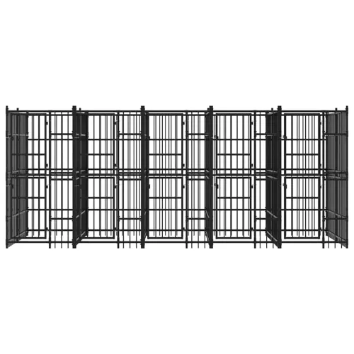 Vanjski kavez za pse čelični 9,22 m² - 480 x 192 x 200 cm Bez krova Cijena