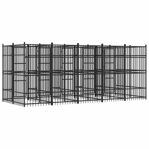 Vanjski kavez za pse čelični 9,22 m² - 480 x 192 x 200 cm Bez krova Cijena