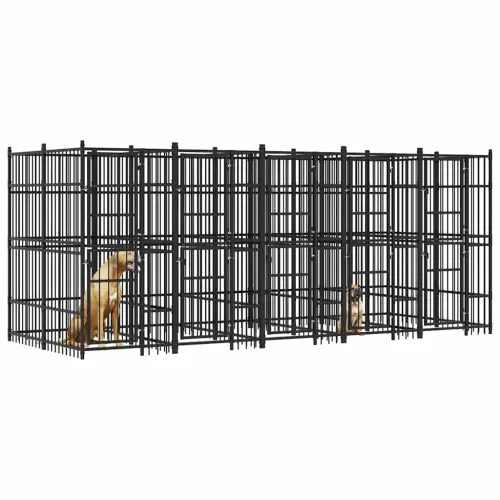 Vanjski kavez za pse čelični 9,22 m² - 480 x 192 x 200 cm Bez krova Cijena