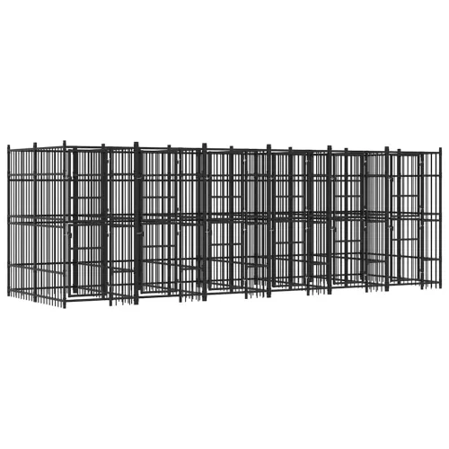 Vanjski kavez za pse čelični 11,06 m² - 576 x 192 x 200 cm 1 Bez krova Cijena