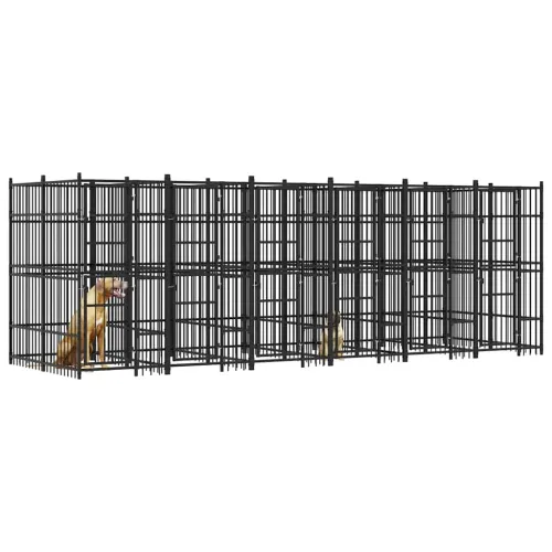 Vanjski kavez za pse čelični 11,06 m² - 576 x 192 x 200 cm 1 Bez krova Cijena