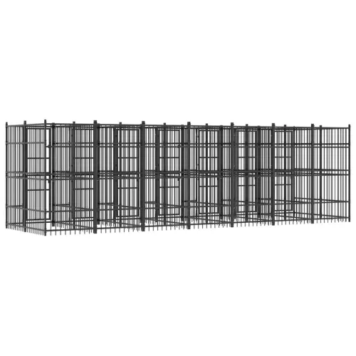 Vanjski kavez za pse čelični 12,9 m² - 672 x 192 x 200 cm Bez krova Cijena