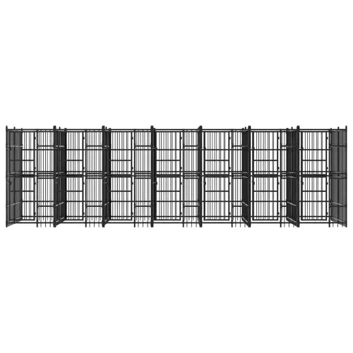Vanjski kavez za pse čelični 12,9 m² - 672 x 192 x 200 cm Bez krova Cijena