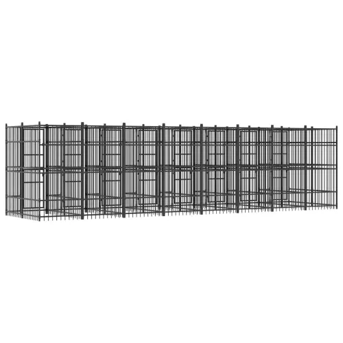 Vanjski kavez za pse čelični 14,75 m² - 768 x 192 x 200 cm Bez krova Cijena
