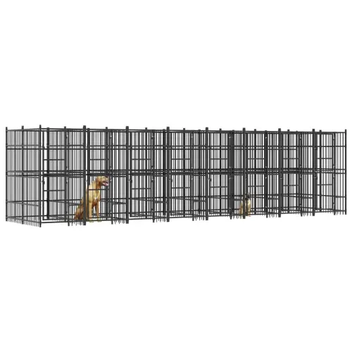 Vanjski kavez za pse čelični 14,75 m² - 768 x 192 x 200 cm Bez krova Cijena