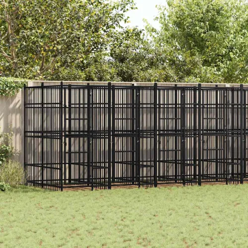 Vanjski kavez za pse čelični 14,75 m² - 768 x 192 x 200 cm 1 Bez krova Cijena