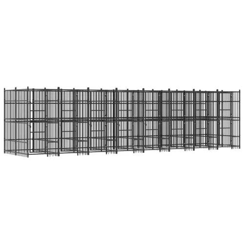 Vanjski kavez za pse čelični 14,75 m² - 768 x 192 x 200 cm 1 Bez krova Cijena