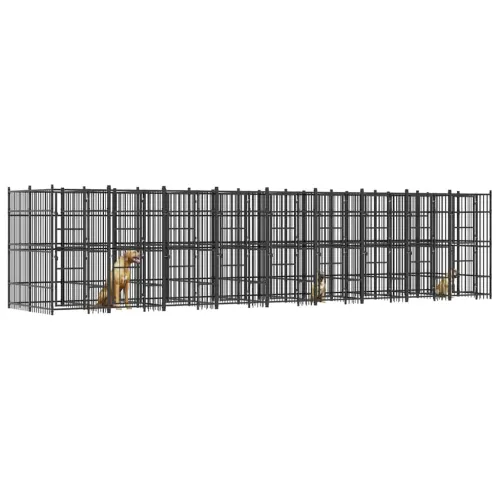 Vanjski kavez za pse čelični 16,59 m² - 864 x 192 x 200 cm 1 Bez krova Cijena