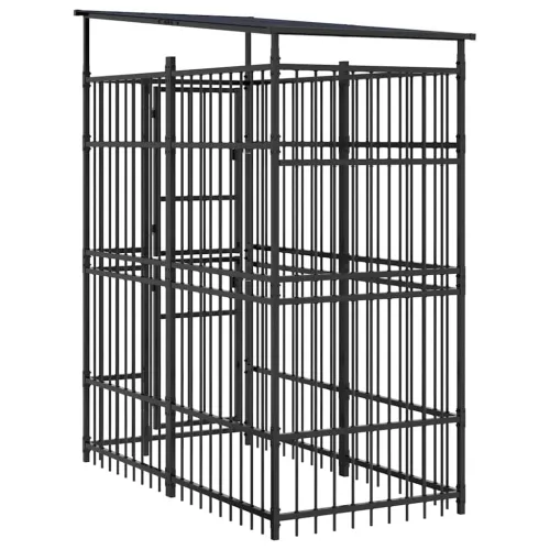Vanjski kavez za pse s krovom čelični 1,84 m² - 96 x 192 x 200 cm S krovom Cijena