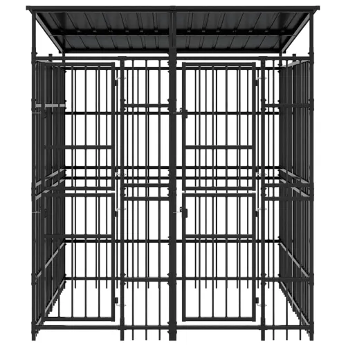Vanjski kavez za pse s krovom čelični 3,69 m² - 192 x 192 x 200 cm 1 S krovom Cijena