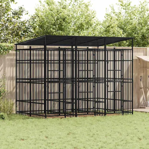 Vanjski kavez za pse s krovom čelični 5,53 m² - 288 x 192 x 200 cm 1 S krovom Cijena