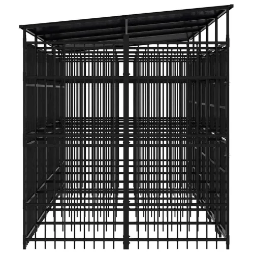 Vanjski kavez za pse s krovom čelični 9,22 m² - 480 x 192 x 200 cm 1 S krovom Cijena