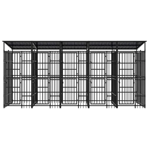 Vanjski kavez za pse s krovom čelični 9,22 m² - 480 x 192 x 200 cm 1 S krovom Cijena