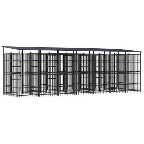 Vanjski kavez za pse s krovom čelični 12,9 m² - 672 x 192 x 200 cm S krovom Cijena