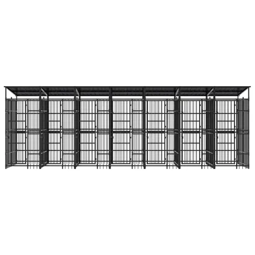 Vanjski kavez za pse s krovom čelični 12,9 m² - 672 x 192 x 200 cm S krovom Cijena