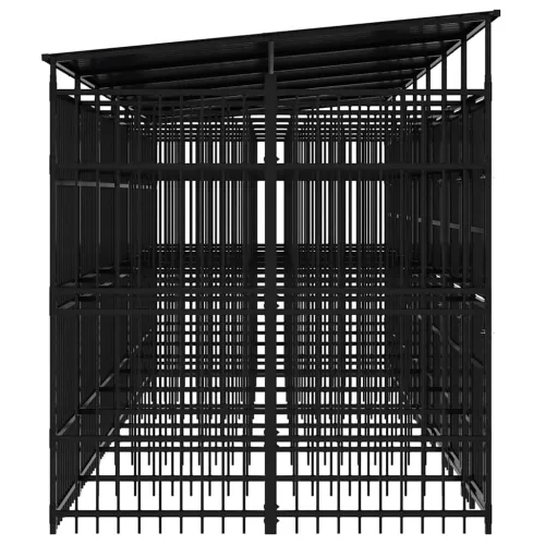 Vanjski kavez za pse s krovom čelični 12,9 m² - 672 x 192 x 200 cm S krovom Cijena