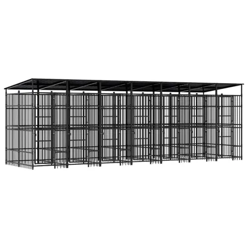 Vanjski kavez za pse s krovom čelični 12,9 m² - 672 x 192 x 200 cm 1 S krovom Cijena