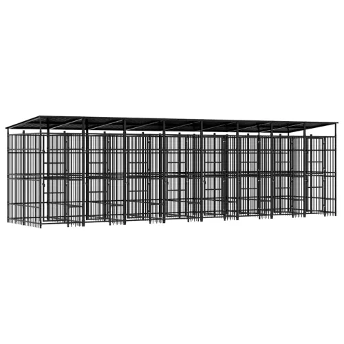 Vanjski kavez za pse s krovom čelični 14,75 m² - 768 x 192 x 200 cm 1 S krovom Cijena