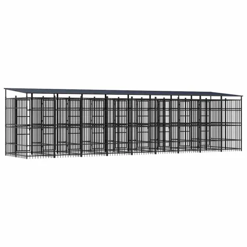 Vanjski kavez za pse s krovom čelični 16,59 m² - 864 x 192 x 200 cm S krovom Cijena