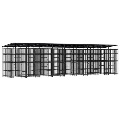 Vanjski kavez za pse s krovom čelični 16,59 m² - 864 x 192 x 200 cm 1 S krovom Cijena