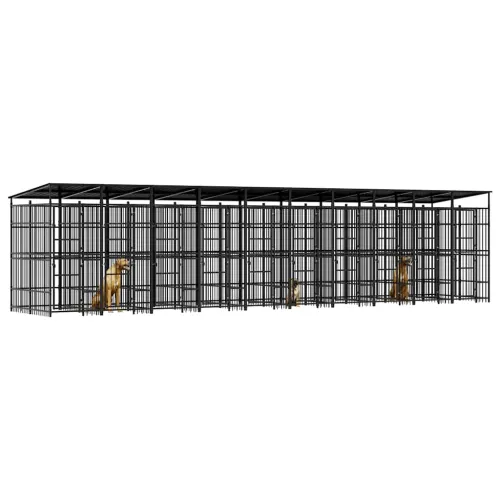 Vanjski kavez za pse s krovom čelični 18,43 m² - 960 x 192 x 200 cm 1 S krovom Cijena
