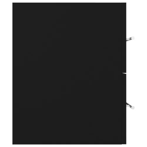 Ormarić s ugrađenim Lavabo - Umivaonikom crni konstruirano drvo - Crna 100 x 38.5 x 48 cm bez slavine Cijena