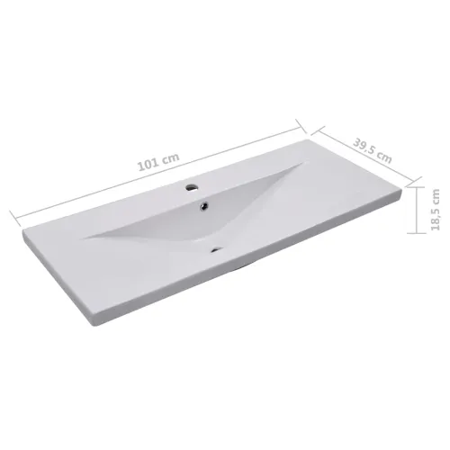Ormarić s ugrađenim Lavabo - Umivaonikom crni konstruirano drvo - Crna 100 x 38.5 x 48 cm bez slavine Cijena