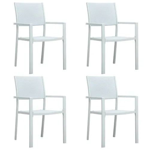 Vrtna garnitura - 5-dijelni vrtni blagovaonski set bijeli - Bijela Dužina stola 80 cm 4 Cijena