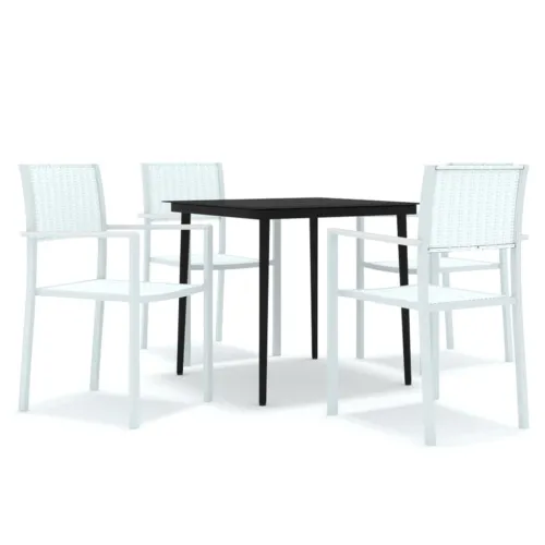 Vrtna garnitura - 5-dijelni vrtni blagovaonski set bijeli - Bijela Dužina stola 80 cm 4 Cijena