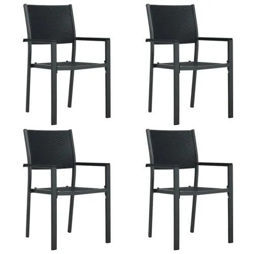Vrtna garnitura - 5-dijelni vrtni blagovaonski set crni - Crna Dužina stola 140 cm 4 Cijena