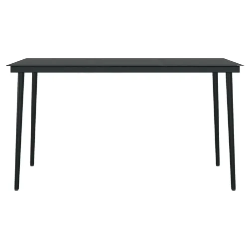 Vrtna garnitura - 5-dijelni vrtni blagovaonski set crni - Crna Dužina stola 140 cm 4 Cijena