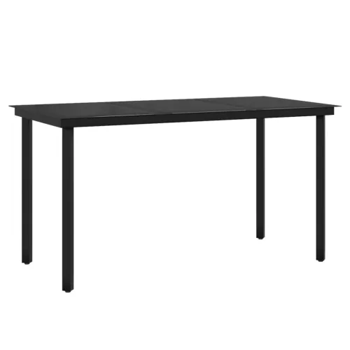 Vrtna garnitura - 5-dijelni vrtni blagovaonski set s jastucima crni - Crna Dužina stola 140 cm 4 Cijena