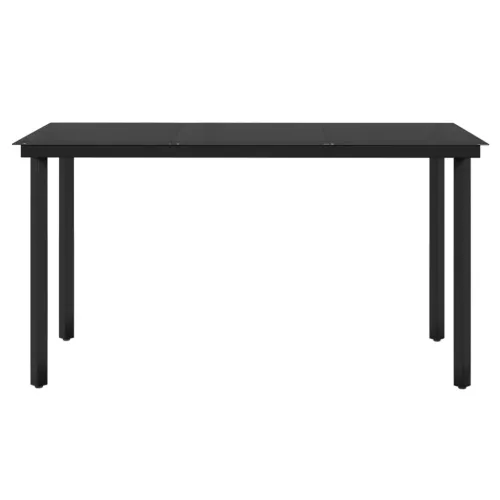 Vrtna garnitura - 7-dijelni vrtni blagovaonski set s jastucima crni - Crna Dužina stola 140 cm 6 Cijena