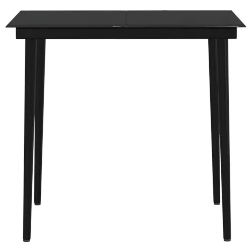 Vrtna garnitura - 5-dijelni vrtni blagovaonski set s jastucima crni - Crna Dužina stola 80 cm 4 Cijena