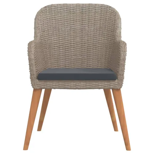 Vrtna garnitura - 3-dijelni vrtni blagovaonski set s jastucima smeđi - Smeđa Dužina stola 80 cm 2 Cijena