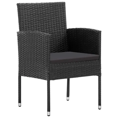 Vrtna garnitura - 5-dijelni vrtni blagovaonski set crni - Crna i siva Dužina stola 140 cm 4 Cijena
